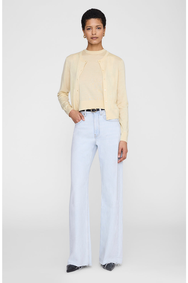 Moni Crop Cardigan, Main, color, Butter Yellow