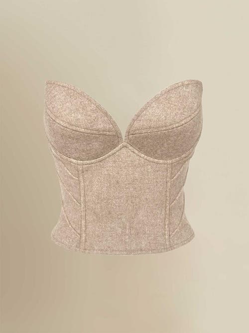 Contessa Mills Aconitum Structured Elegant Wool And Silk Lined Corset In Sand