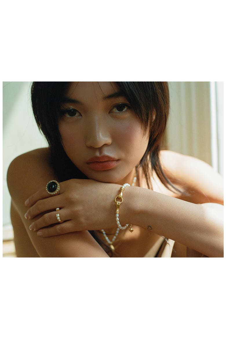 x Harris Reed In Good Hands Pearl Bracelet, Alternate, color, GOLD