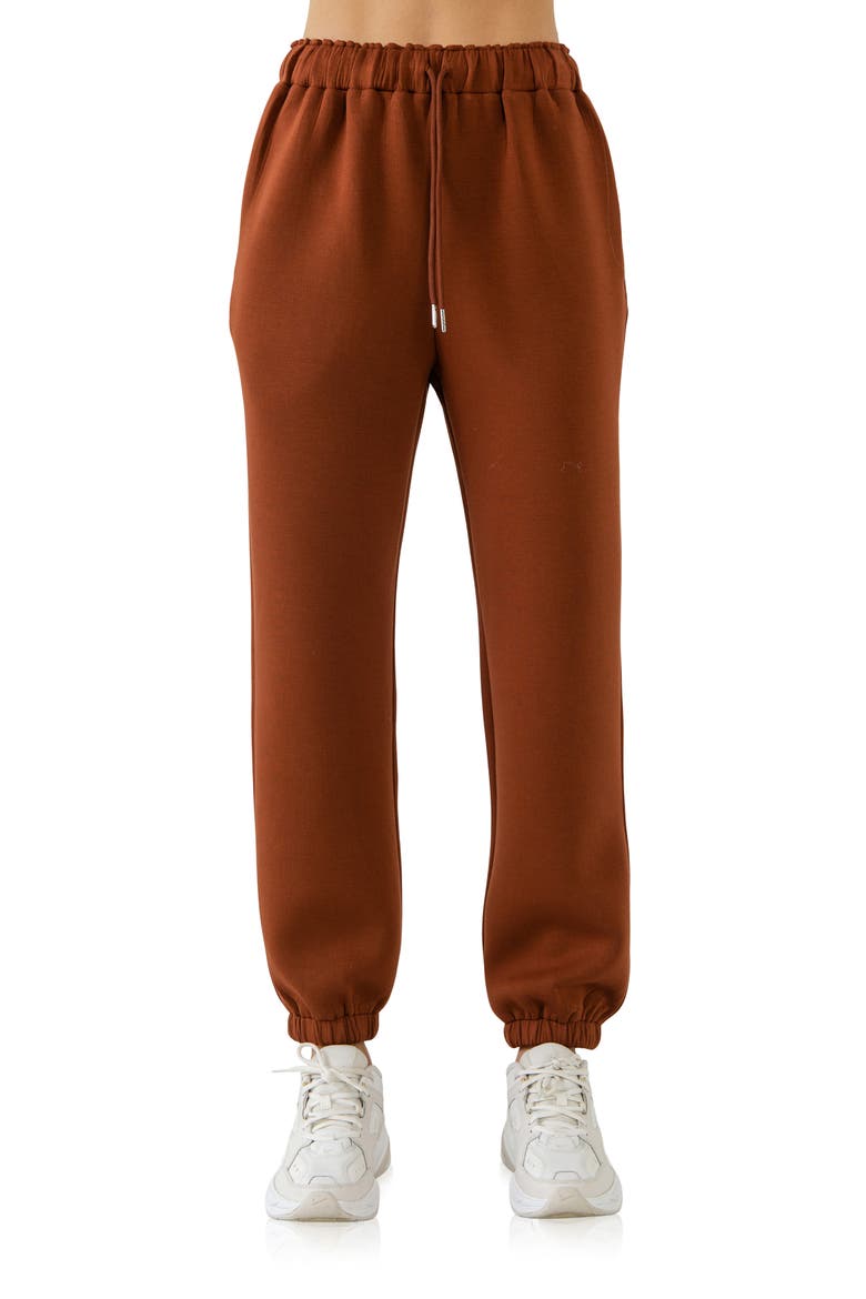 Drawstring Joggers, Alternate, color, BROWN