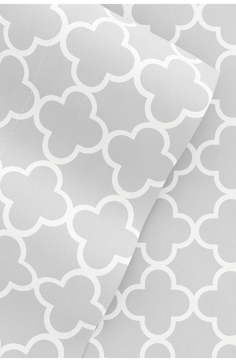 HOMESPUN HOME SPUN Premium Ultra Soft Quatrefoil Pattern 4-Piece Bed Sheet Set, Alternate, color, Gray