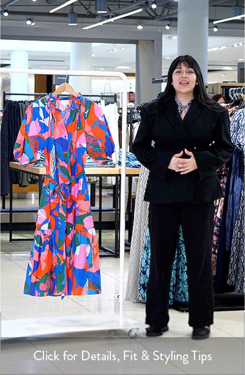 Exene Floral Wynette Tiered Cotton Midi Dress, sales video thumbnail