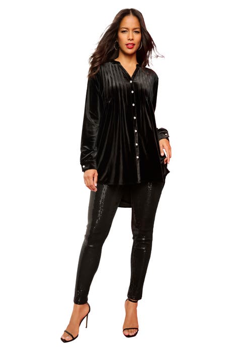 Pintuck Velour Tunic (Plus)
