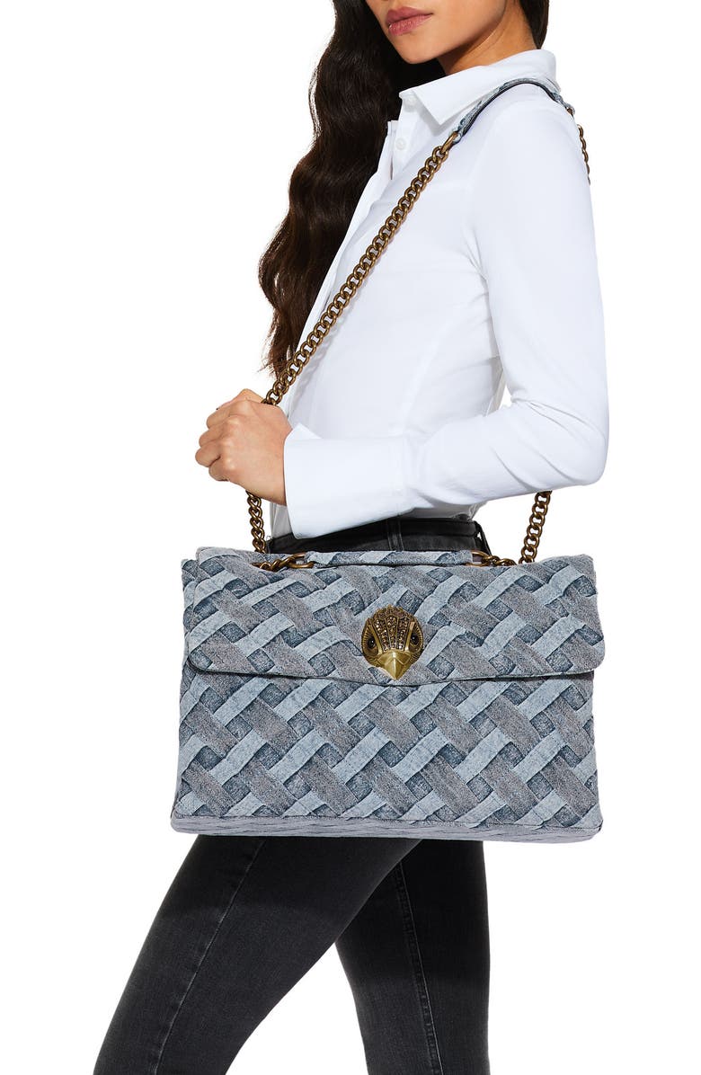 Kurt Geiger London Kensington Woven Denim Bag, Alternate, color, Denim