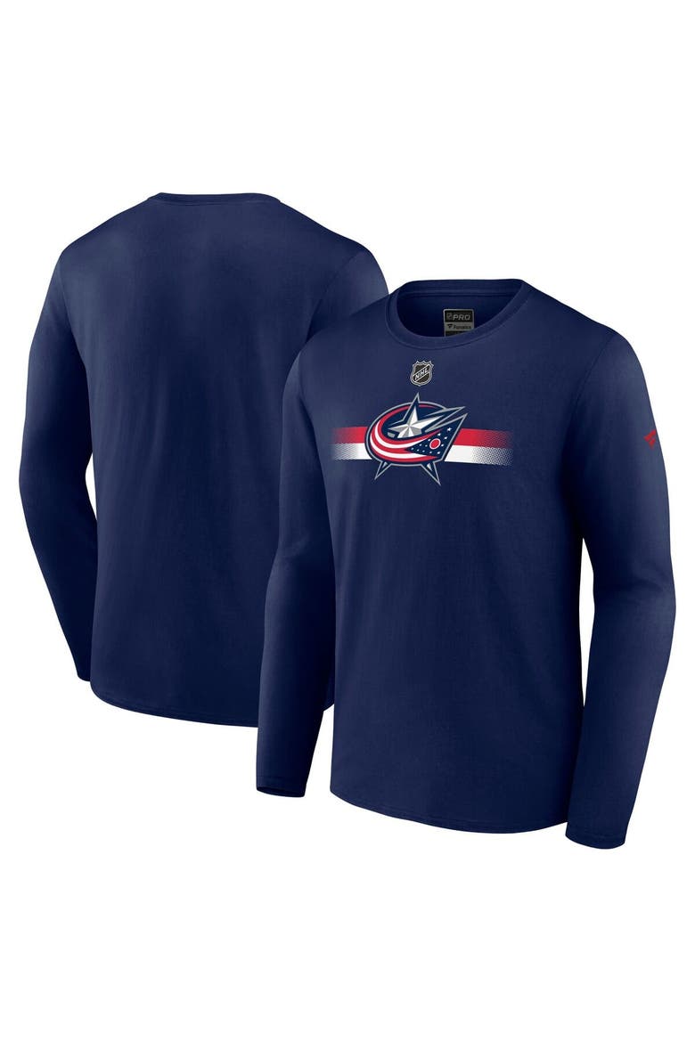 Men's Fanatics  Navy Columbus Blue Jackets Authentic Pro Secondary Long Sleeve T-Shirt, Main, color, Navy