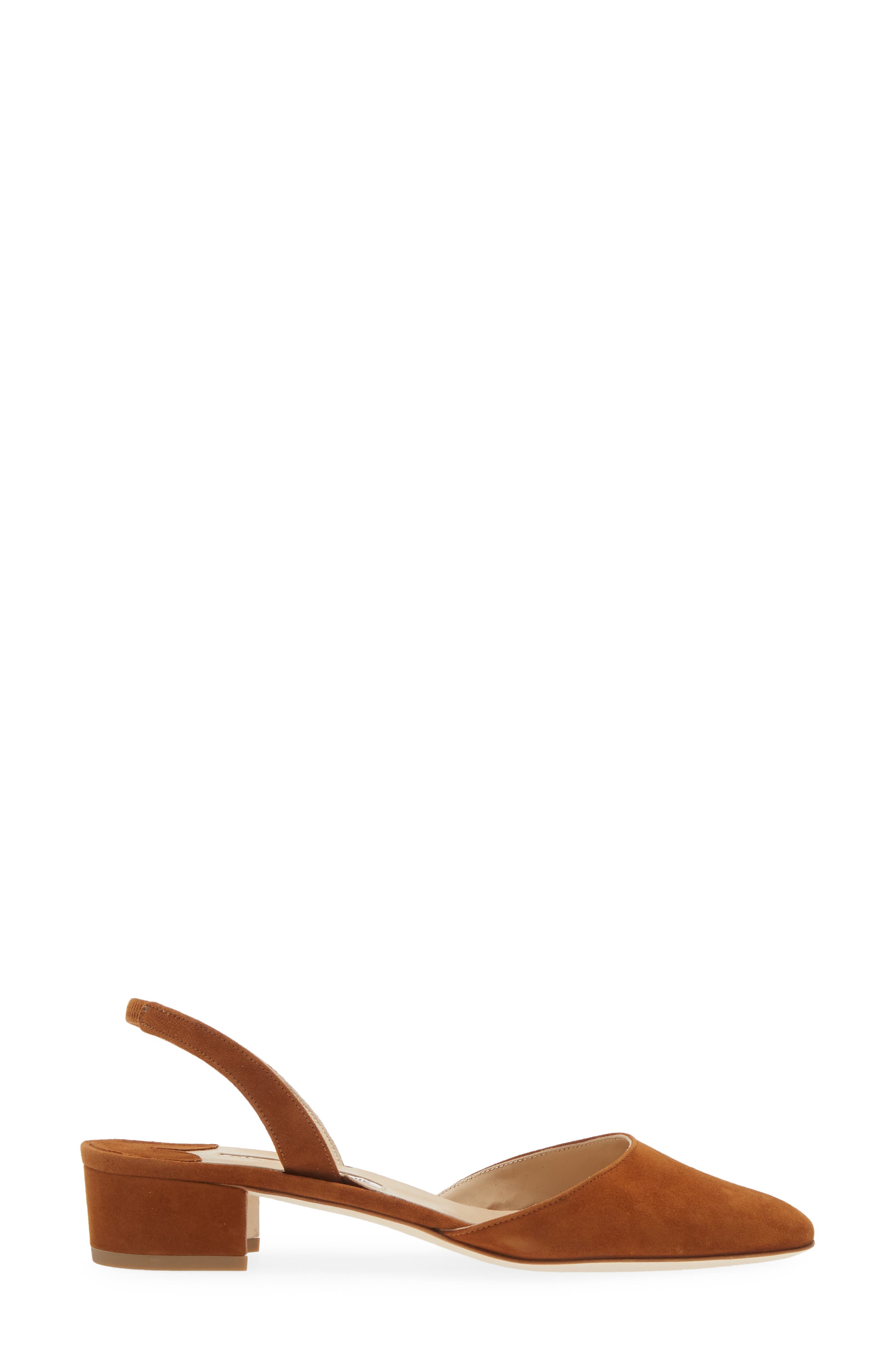 Aspro Block Heel Slingback Suede Pump, Alternate, color, BROWN