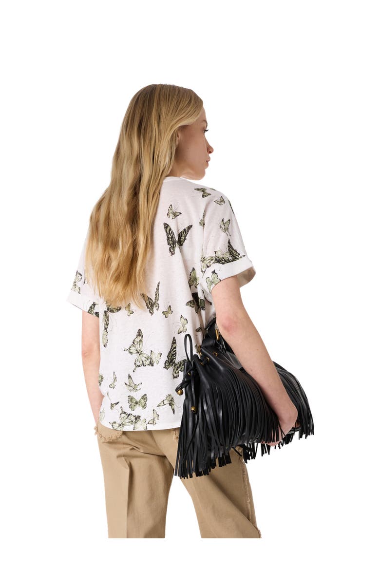 Makeda Butterfly Print T-Shirt, Alternate, color, Khaki Green