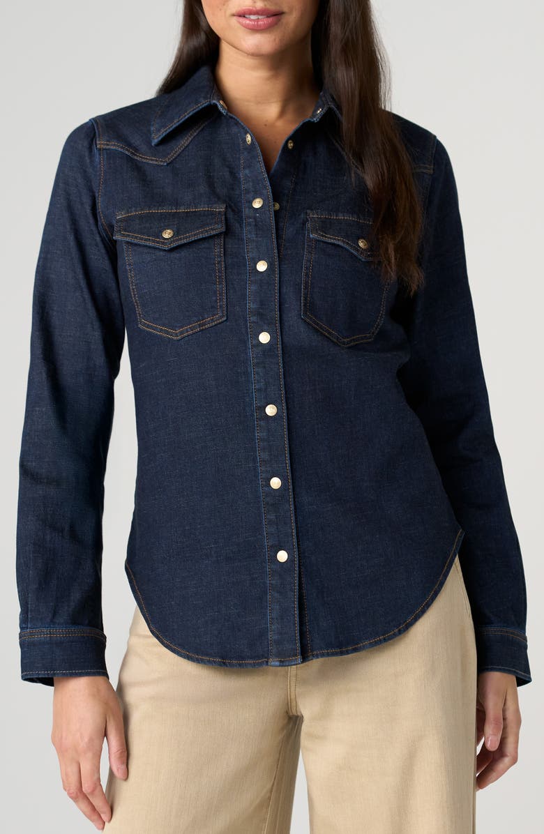 Liverpool Western Slim Fit Denim Shirt, Main, color, Triple Crown