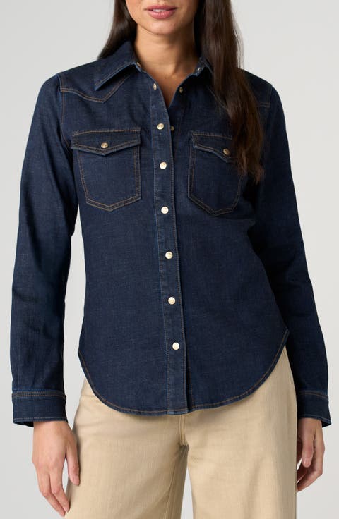 Western Slim Fit Denim Shirt