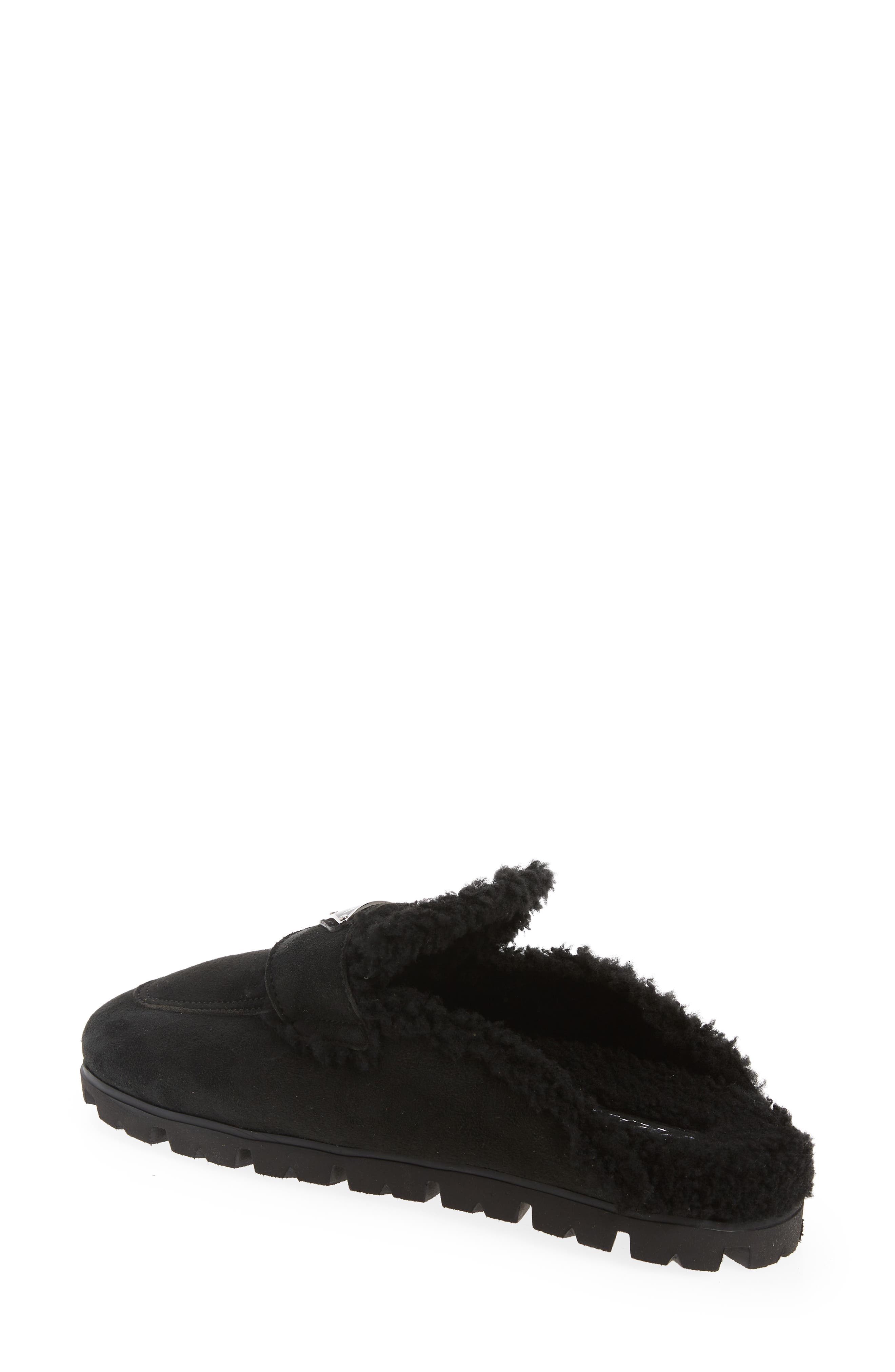 Prada Fussbet Genuine Shearling Slipper, Alternate, color, 