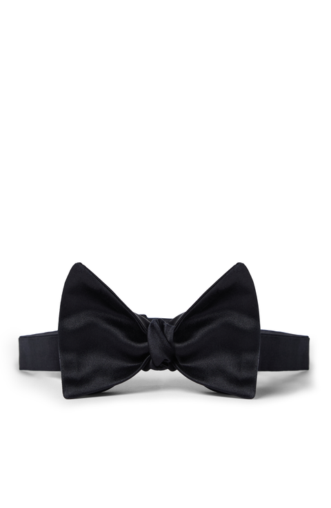Cotton and silk satin bow tie