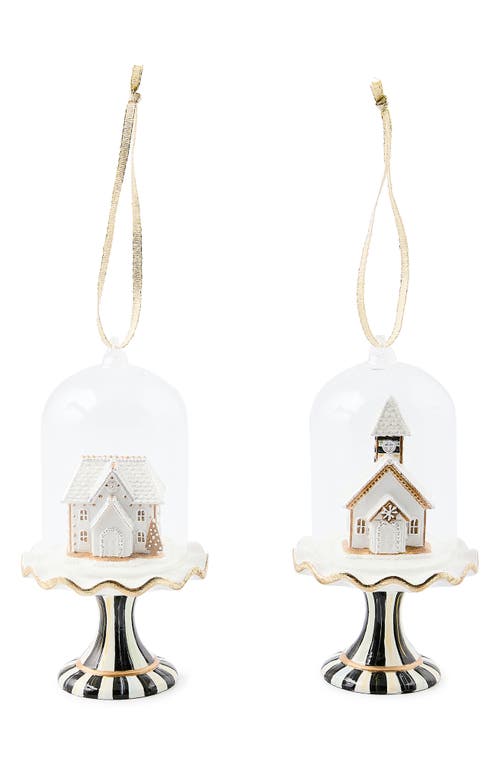 Mackenzie-childs Mackenzie Childs Set Of 2 Gingerbread Cloche Ornaments In Multi