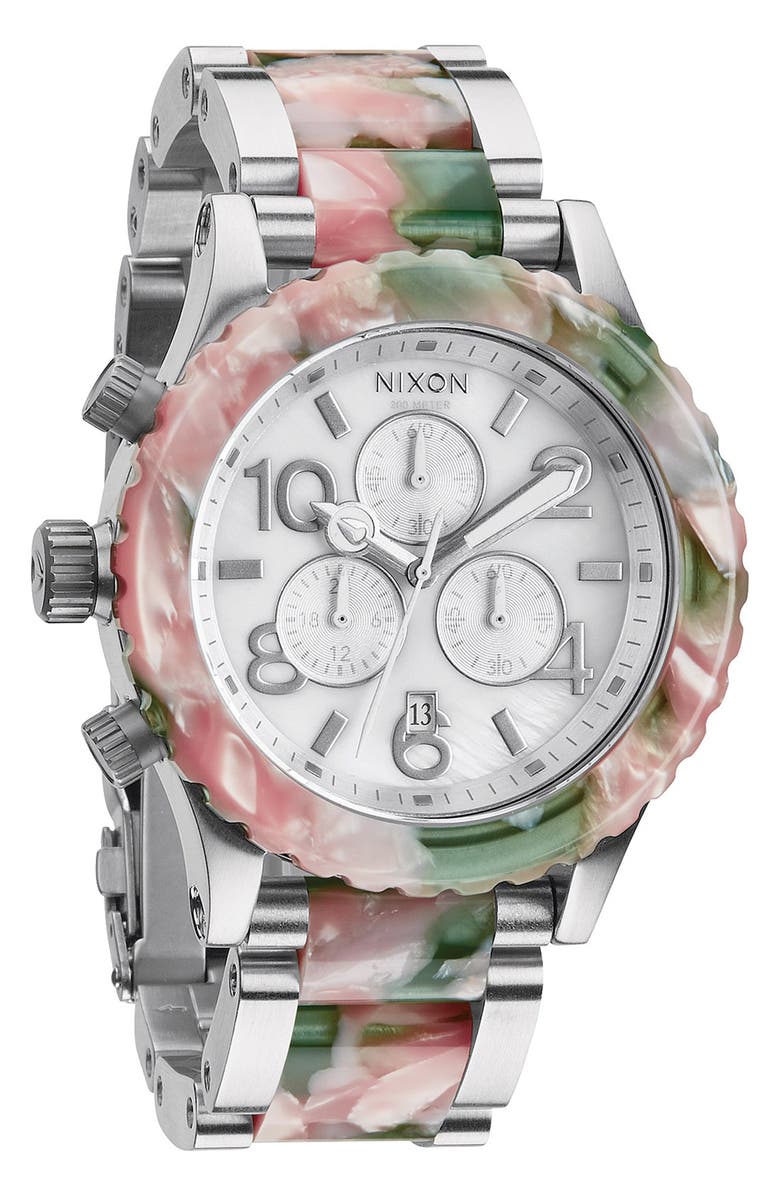 Nixon 'The 42-20 Chrono Watercolor' Bracelet Watch, 42mm, Alternate, color, 