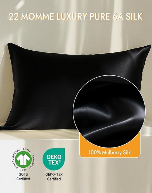 Silksilky 22momme 100% Mulberry Silk Envelope Pillowcase In Black