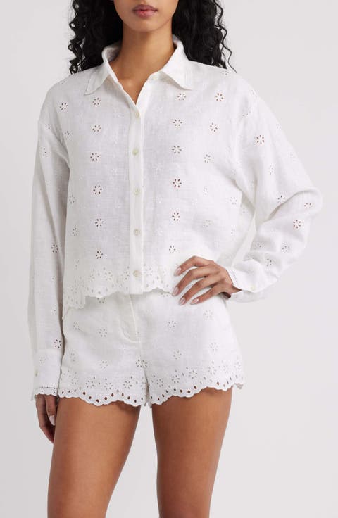 Delano Eyelet Linen Shirt