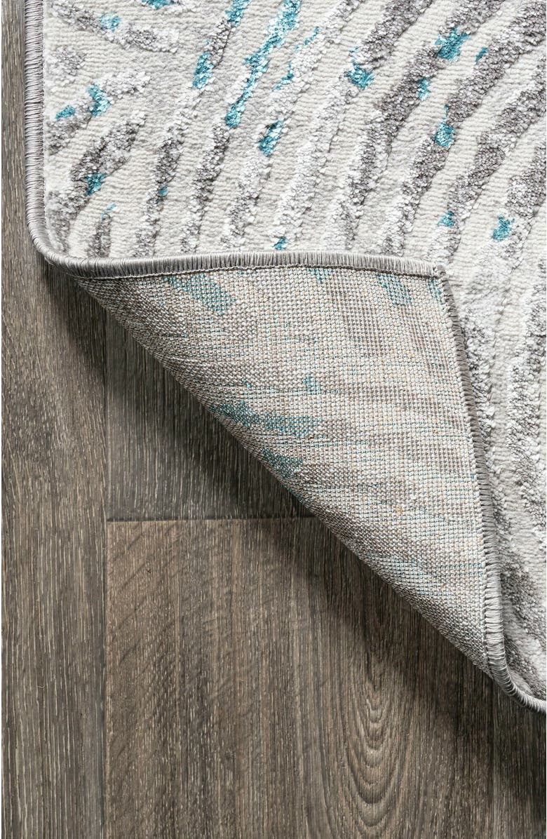 JONATHAN Y Timeworn Modern Abstract Area Rug, Alternate, color, Gray/Turquoise