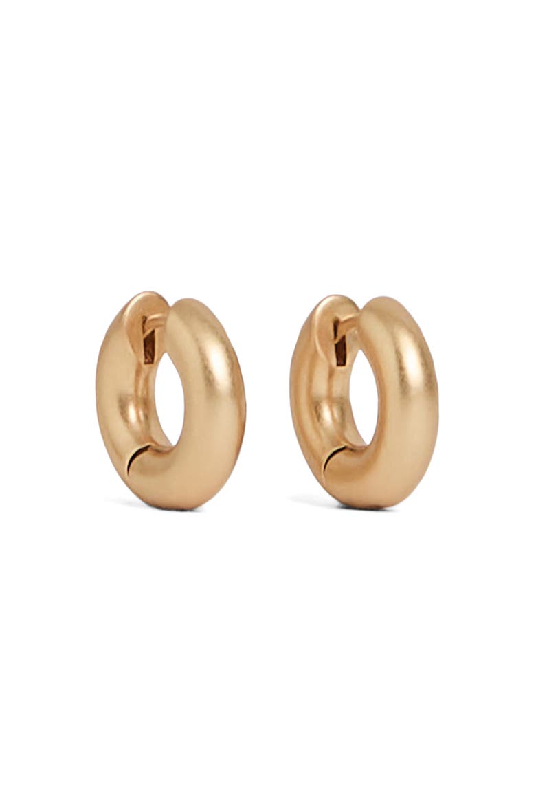 Oliva Plain Huggie Hoop Earrings, Main, color, GOLD TONE