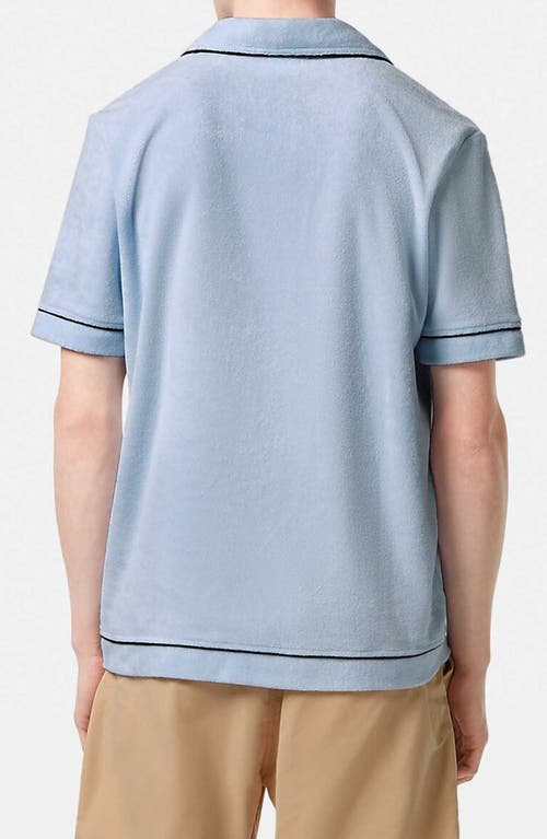 Scotch & Soda Towelling Cotton Terry Polo In Light Shirting Blue