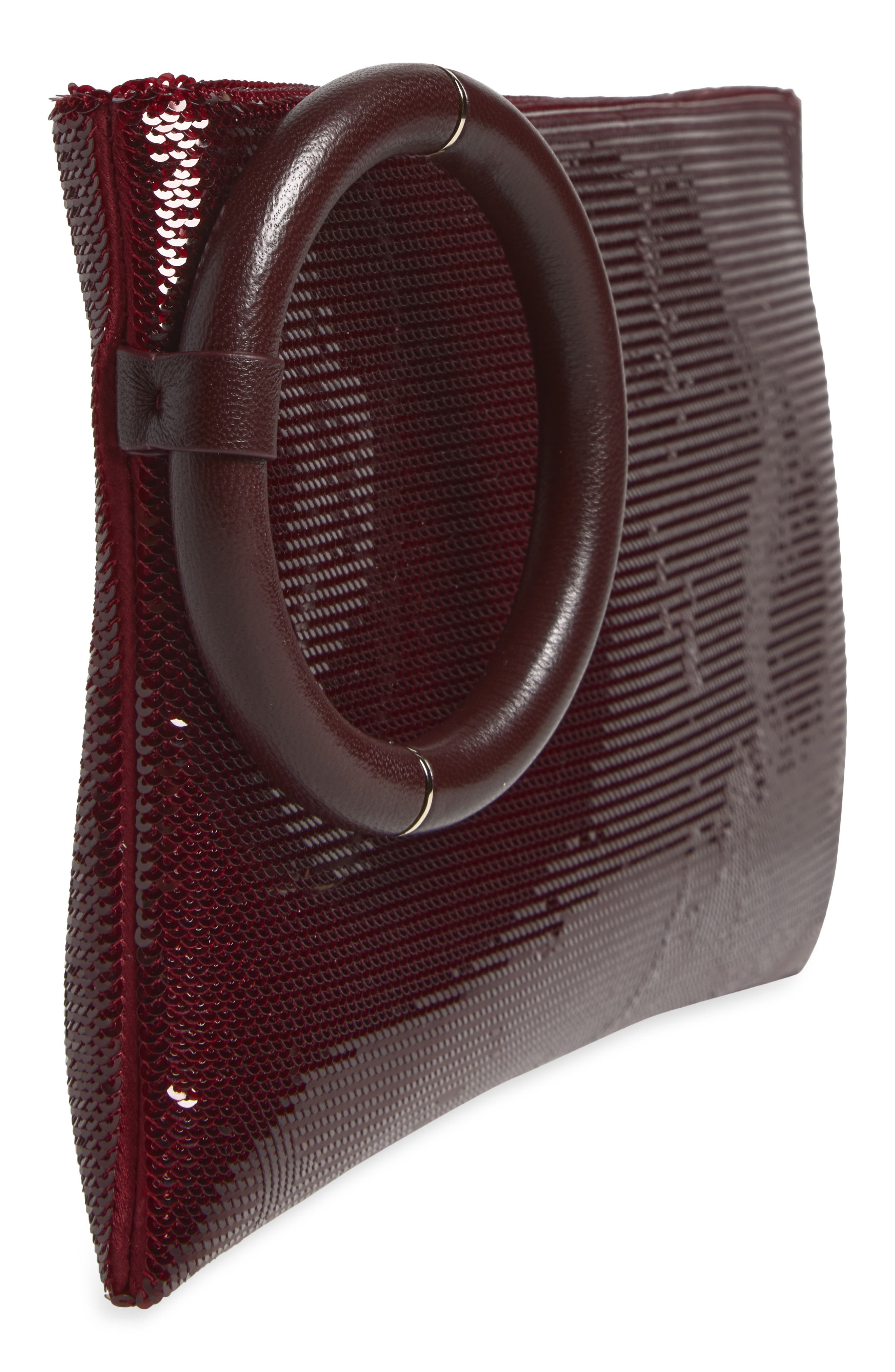 Sequin Embroidery Clutch, Alternate, color, LOST CHERRY