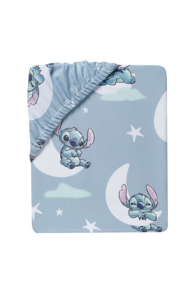 Bedtime Originals Disney Stitch Soft Microfiber Baby Fitted Crib Sheet, Alternate, color, Blue