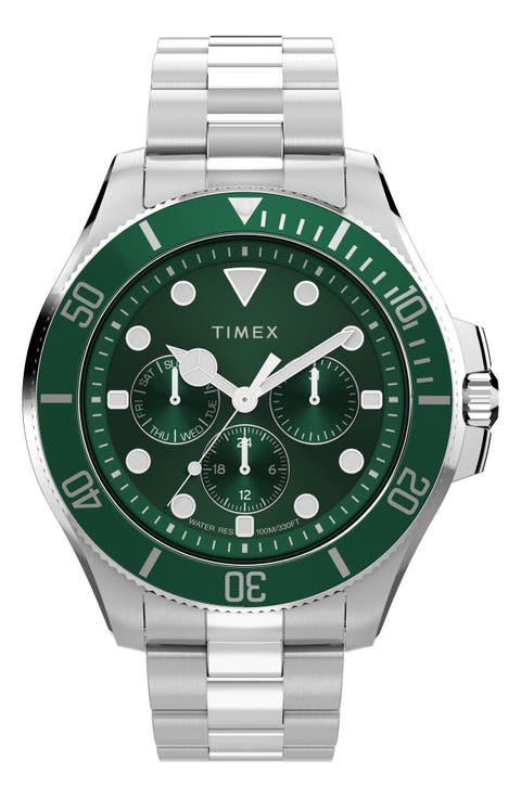 Harborside Coast Multifunction 43mm Stainless Steel Bracelet Watch