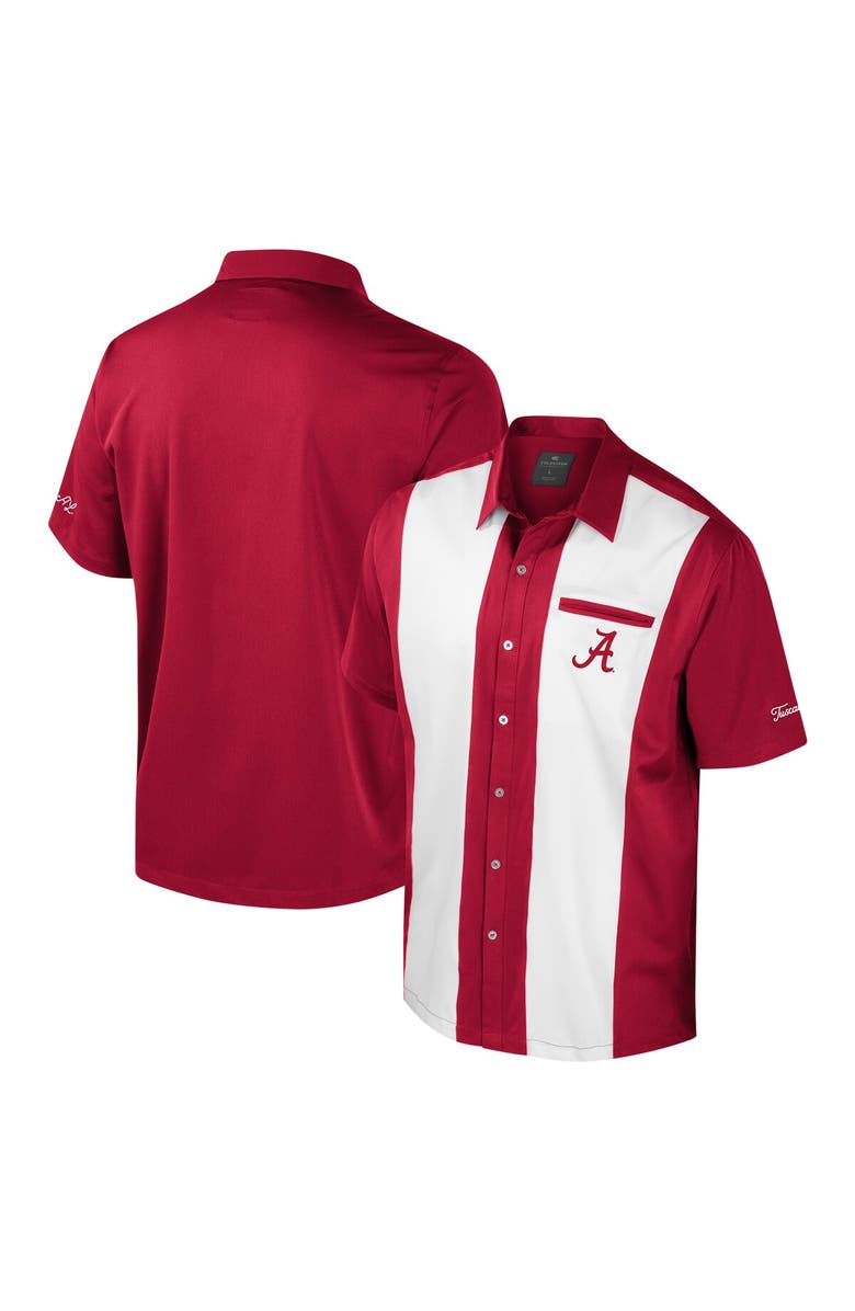 COLOSSEUM Men's Colosseum Crimson Alabama Crimson Tide Strike Bowling Button-Up Shirt, Main, color, Crimson