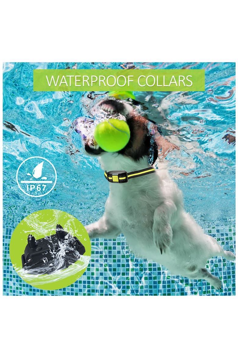 Yard-Trek 1-to-2 Dog 550-Yard Range 16-Level Vibration and Sound Training Dog Collar, Alternate, color, YELLOW