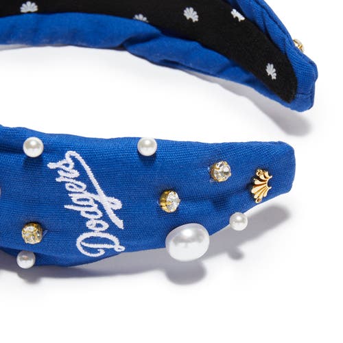 Lele Sadoughi Mlb La Dodgers Embellished Headband In Blue