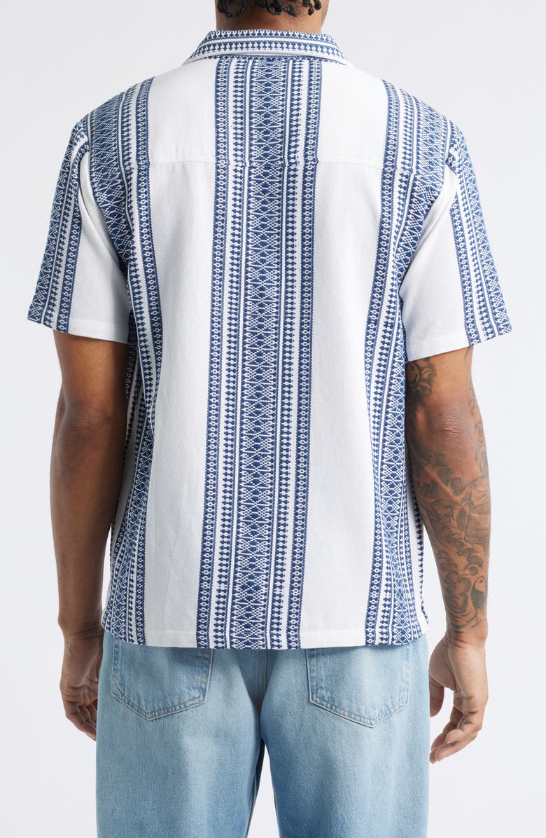 Native Youth Cedar Texture Stripe Camp Shirt, Alternate, color, 