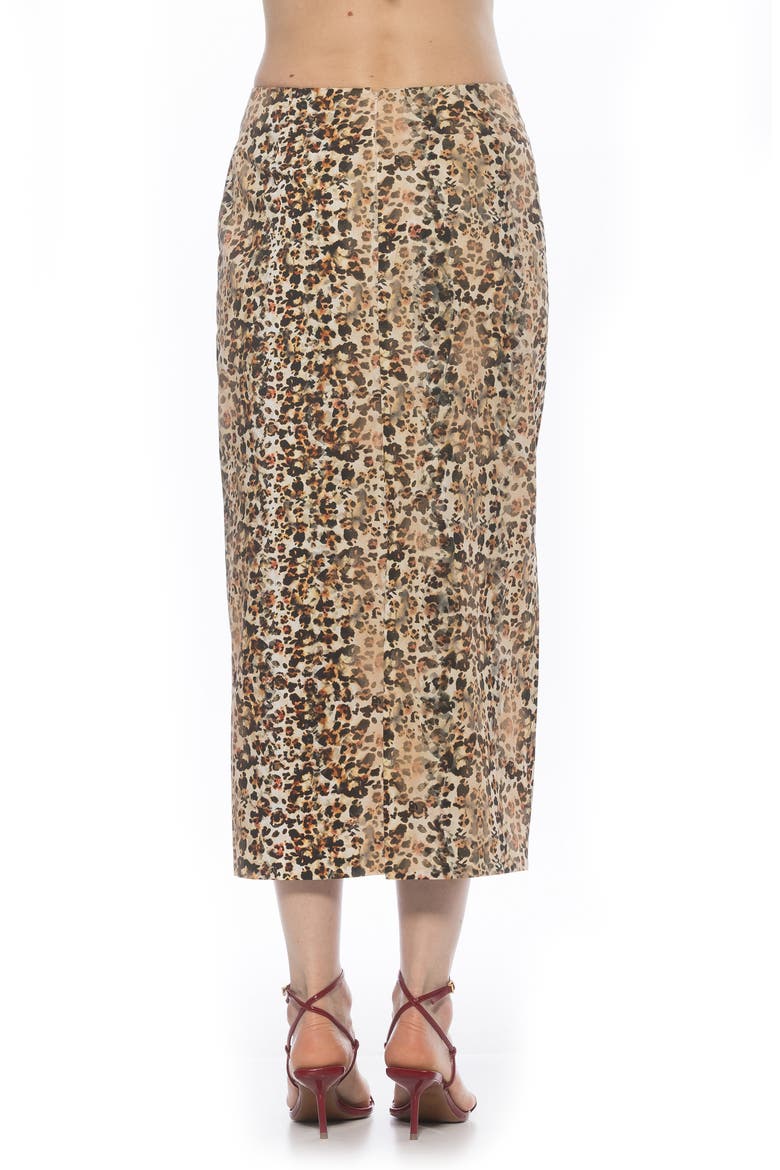 Ginni Stretch Cotton Midi Skirt, Alternate, color, BROWN LEOPARD