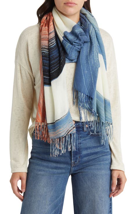 Tissue Print Wool & Cashmere Wrap Scarf