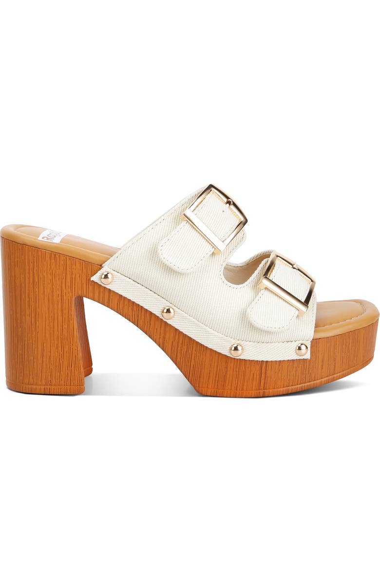 Rag & Co Sarai Buckle Strap Platform Sandal, Alternate, color, Ivory