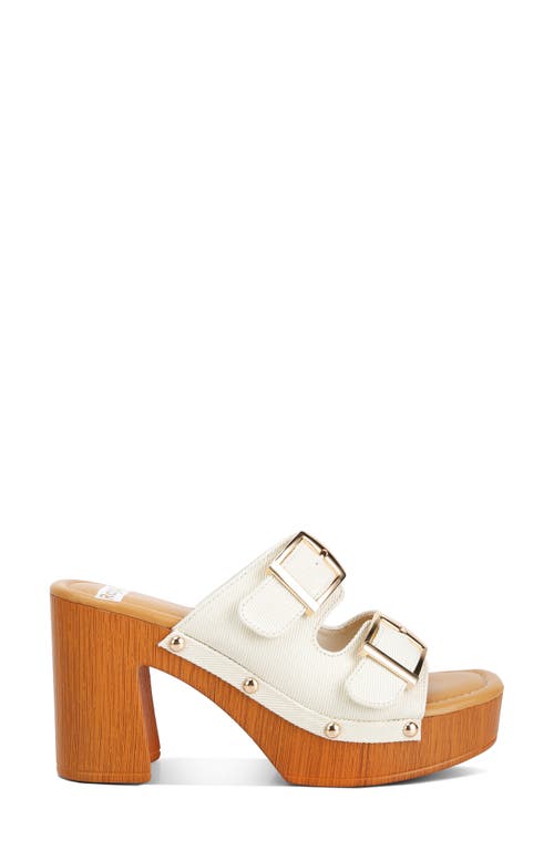 Rag & Co Sarai Buckle Strap Platform Sandal In Ivory