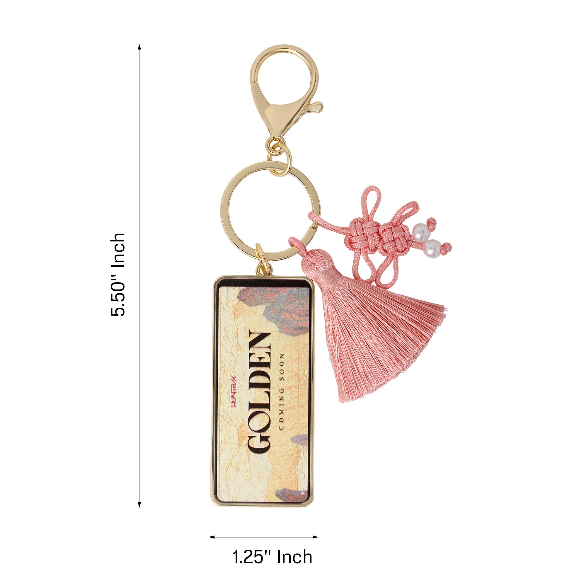Golden Keychain Bag Charm Official License, K-Pop Gifts, Alternate, color, Gold-Tone