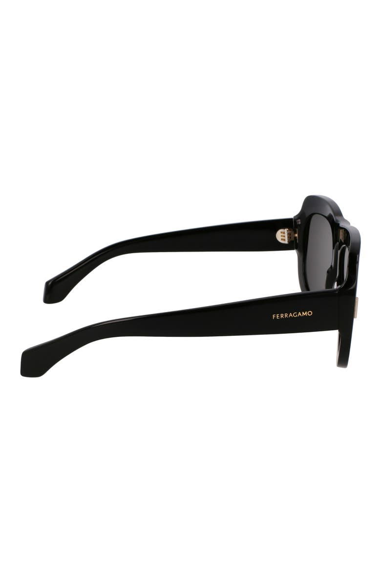 Rivets 57mm Aviator Sunglasses, Alternate, color, BLACK