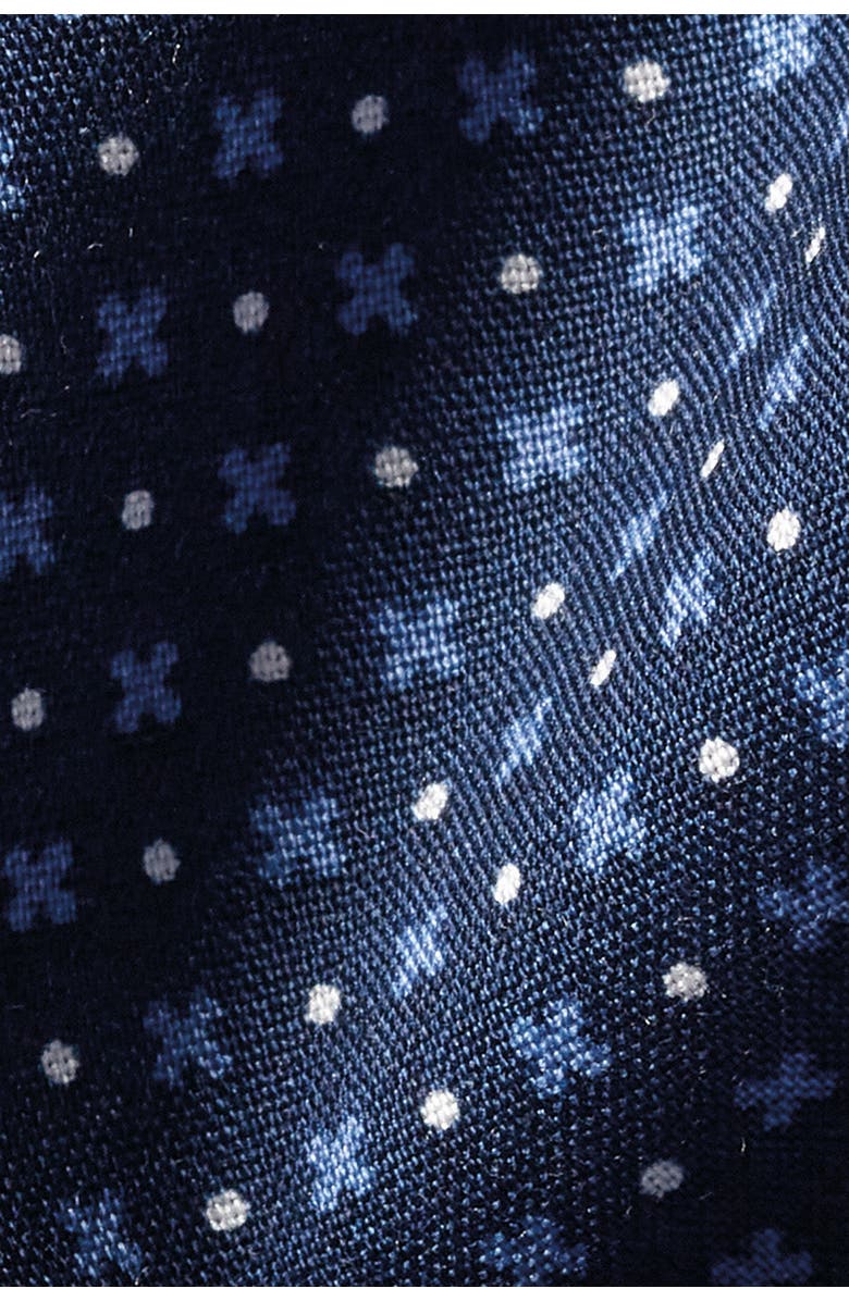 Charles Tyrwhitt Slim Fit Semi-Cutaway Collar Non-Iron Floral Geo Print Shirt, Alternate, color, French Blue