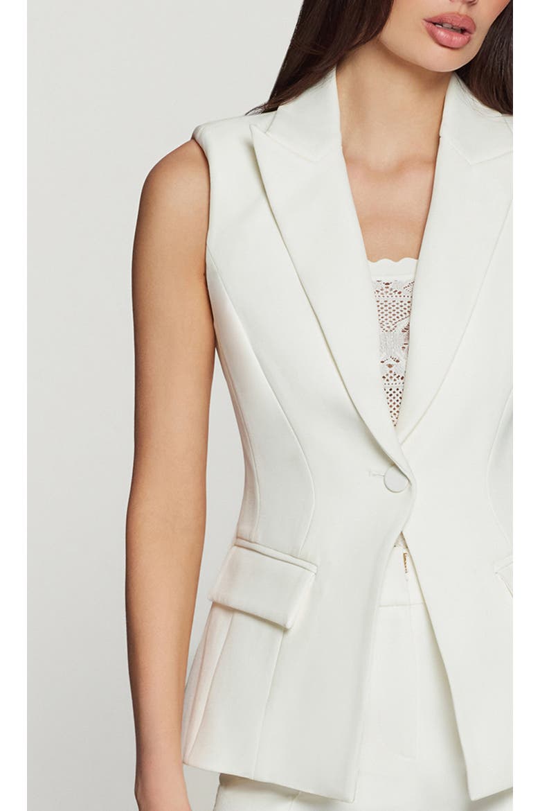 Rialto Crepe Sleeveless Blazer, Alternate, color, White