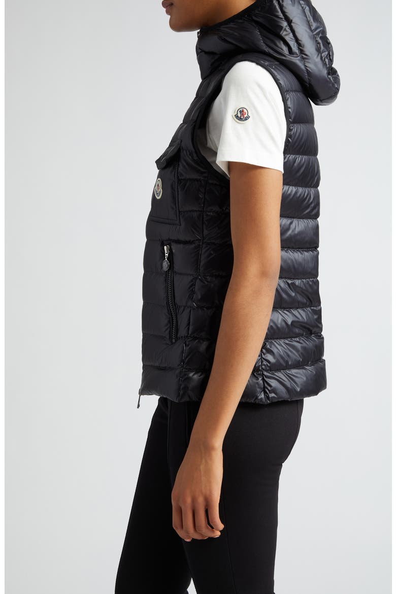 Glygos Hooded Down Vest, Alternate, color, BLACK