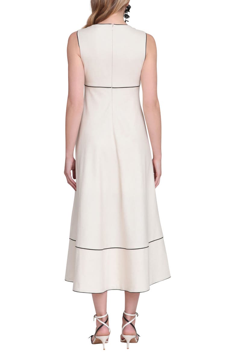 Avec Les Filles Contrast Pipe Midi Dress, Alternate, color, Cream
