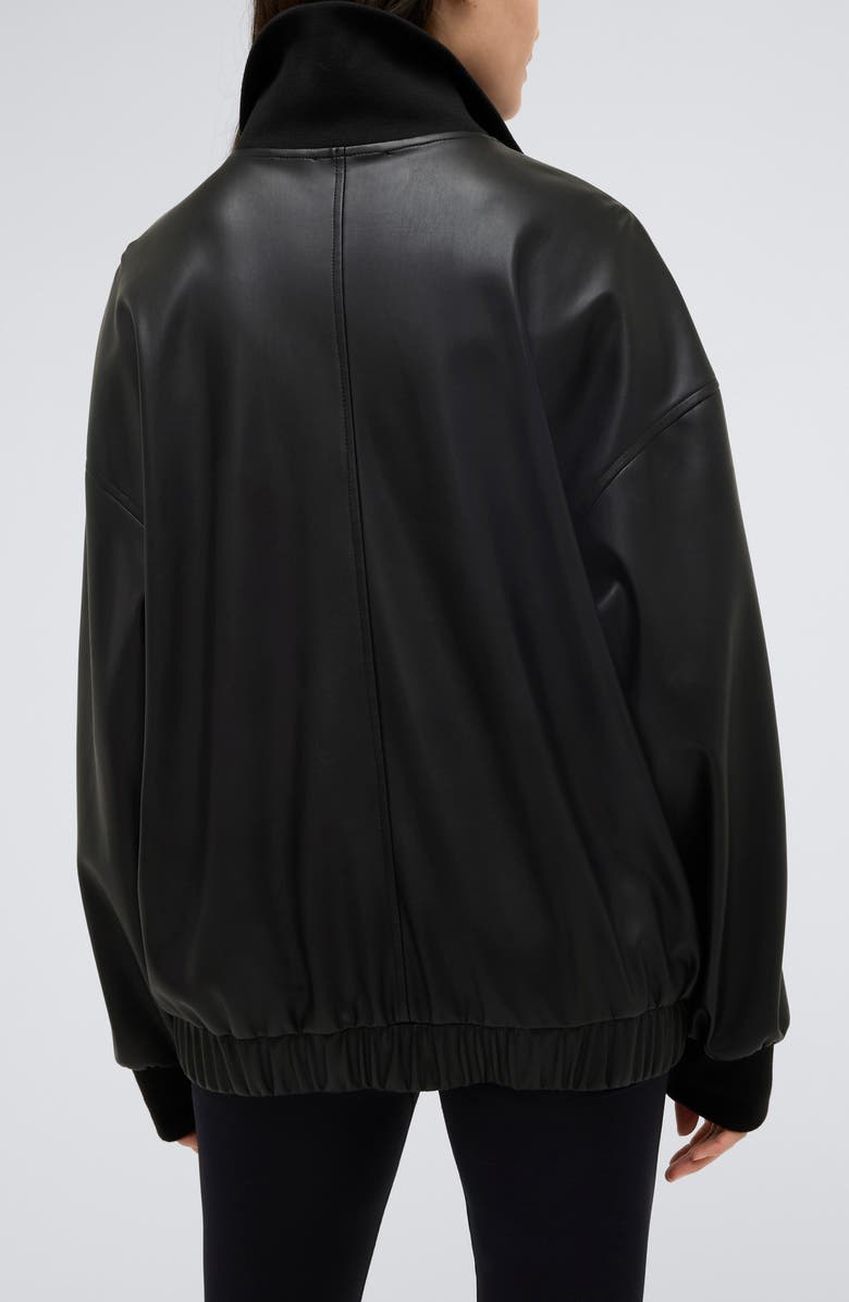 Kenneth Cole Oversize Faux Leather Half Zip Pullover, Alternate, color,