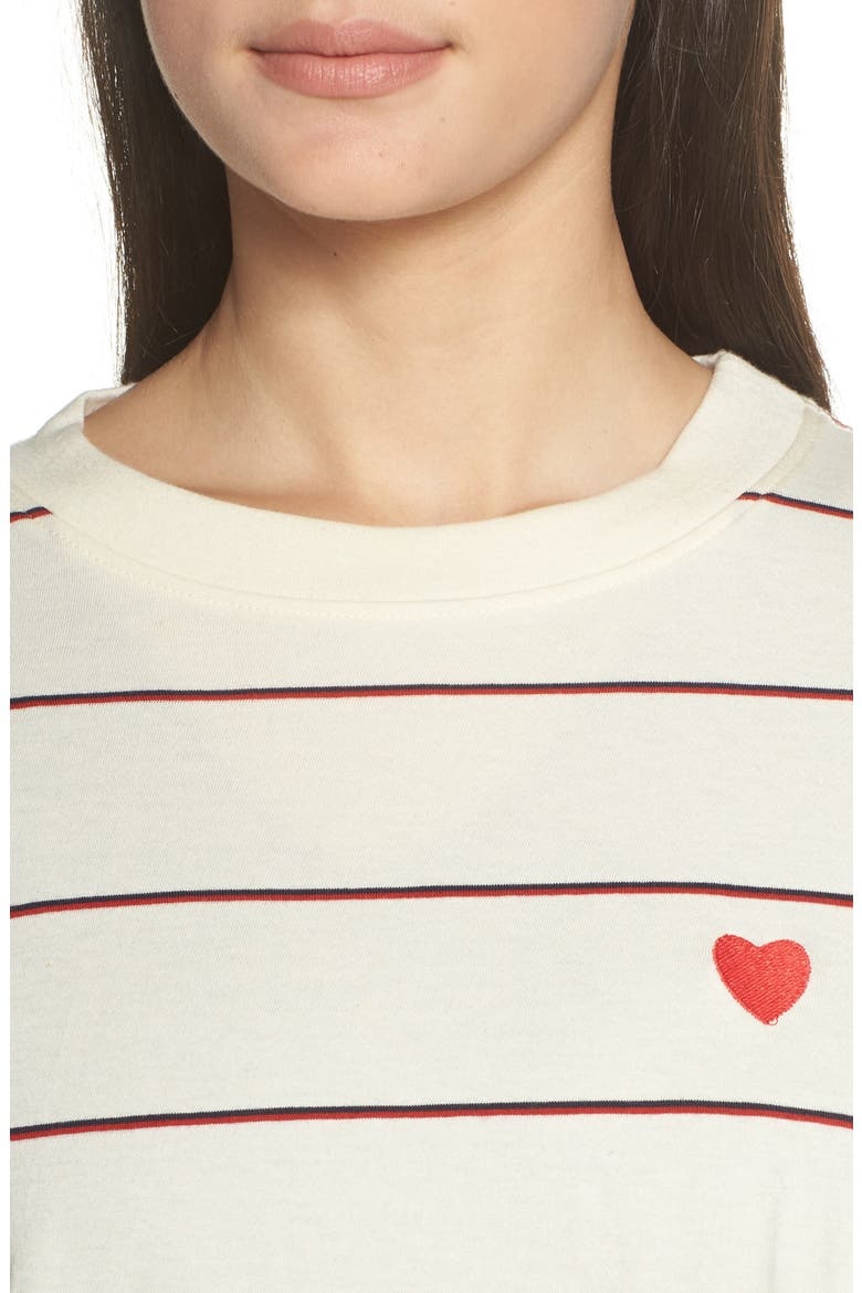 Heart Fiona Tee, Alternate, color, TULIP/ NAVY STRIPE