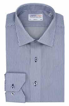 Lorenzo Uomo Trim Fit Stripe Cotton Dress Shirt
