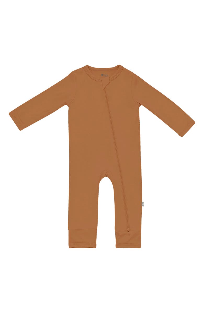 Kyte BABY Zip-Up Romper, Main, color, Nutmeg