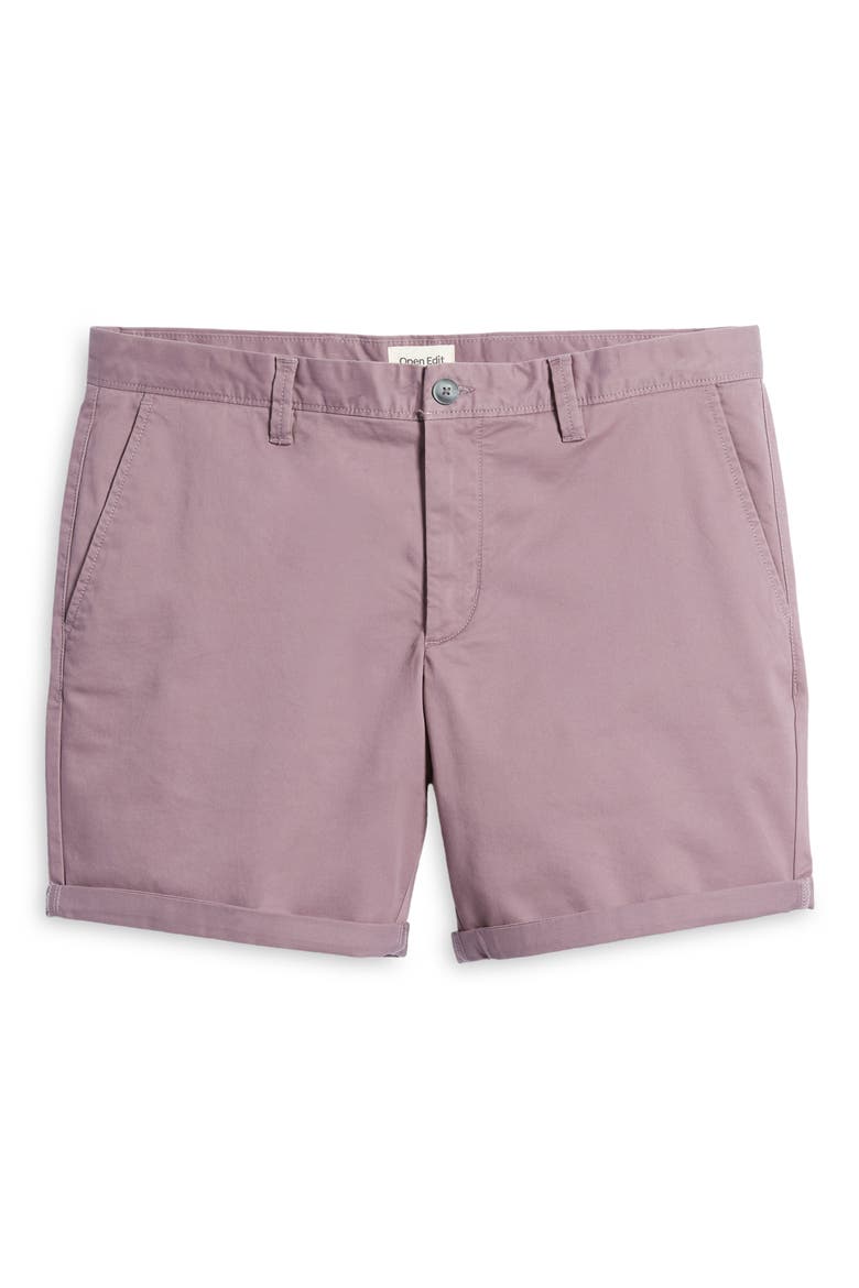 Stretch Cotton Skinny Chino Shorts, Alternate, color, PURPLE OPAL