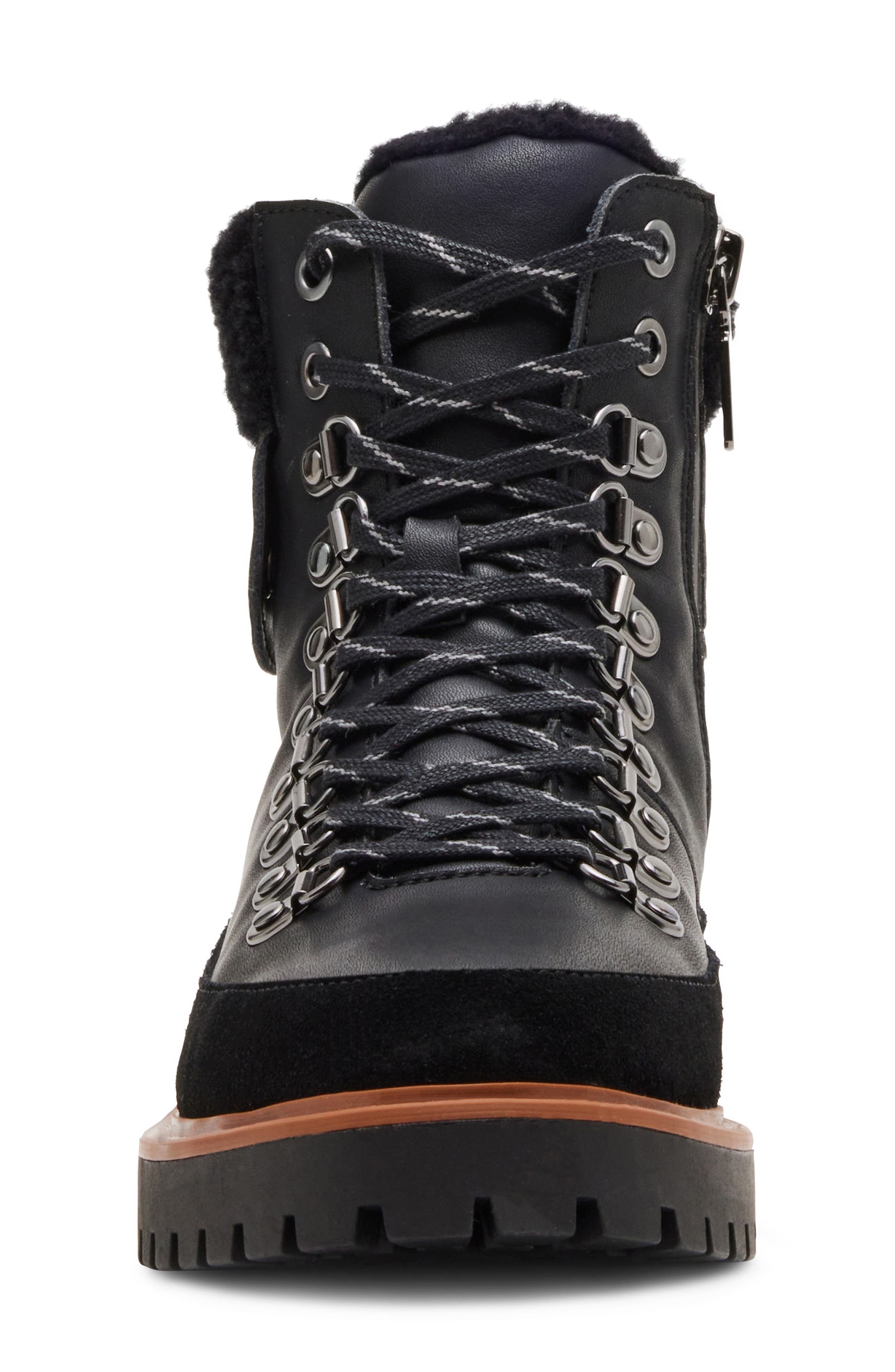 Blondo Natasia Faux Shearling Cuff Waterproof Boot, Alternate, color, Black Leather/ Fabric