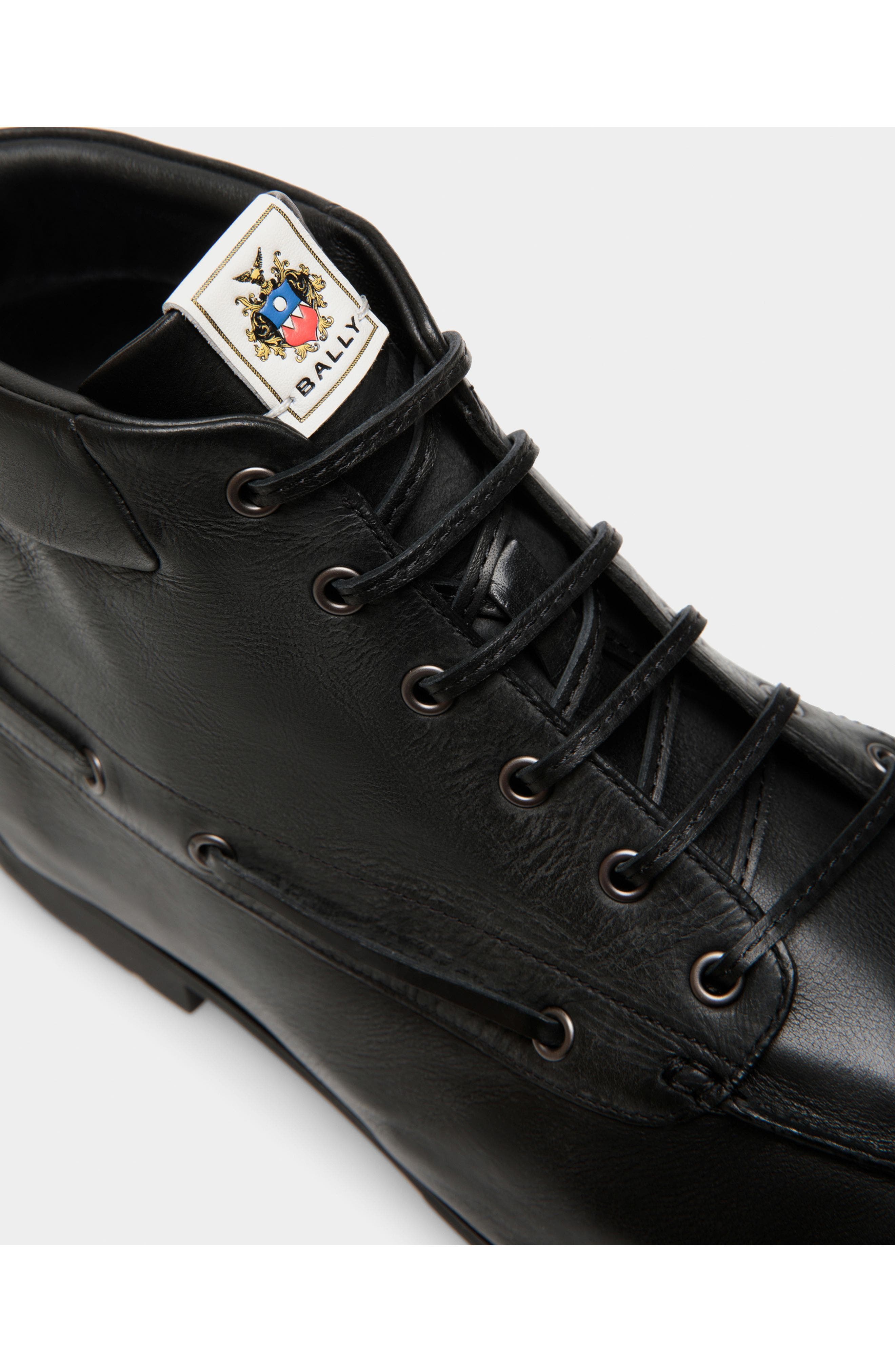 Bally Plume Bootie In Buffalo Leather, Alternate, color, Black