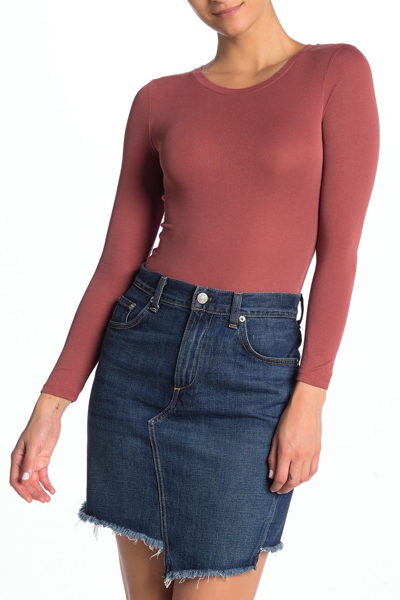 Ribbed Bodysuit, Main, color, BRWN SPICE