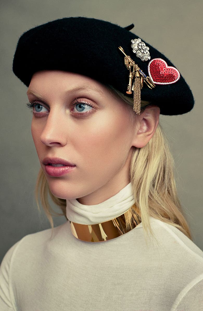 Halogen<sup>®</sup> Wool Blend Beret, Alternate, color, 