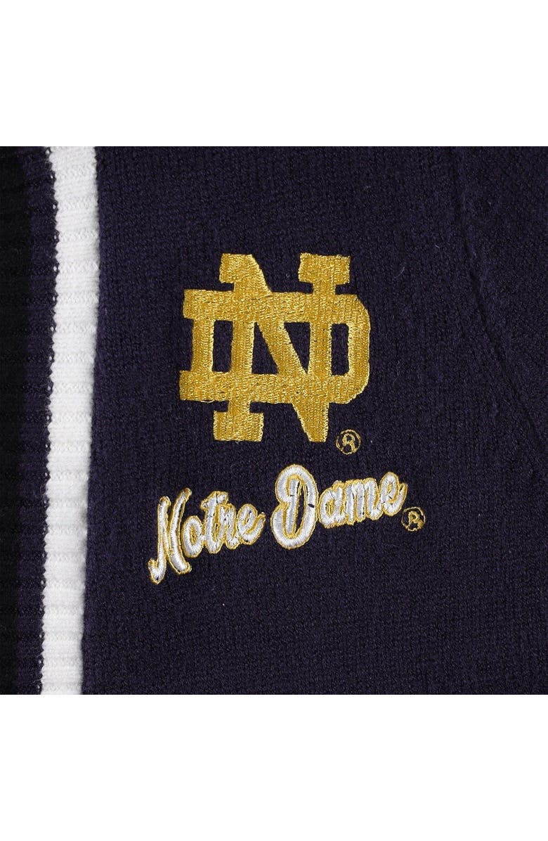 GAMEDAY COUTURE Women's Gameday Couture Navy Notre Dame Fighting Irish One More Round Tri-Blend Striped Cardigan Sweater, Alternate, color, 