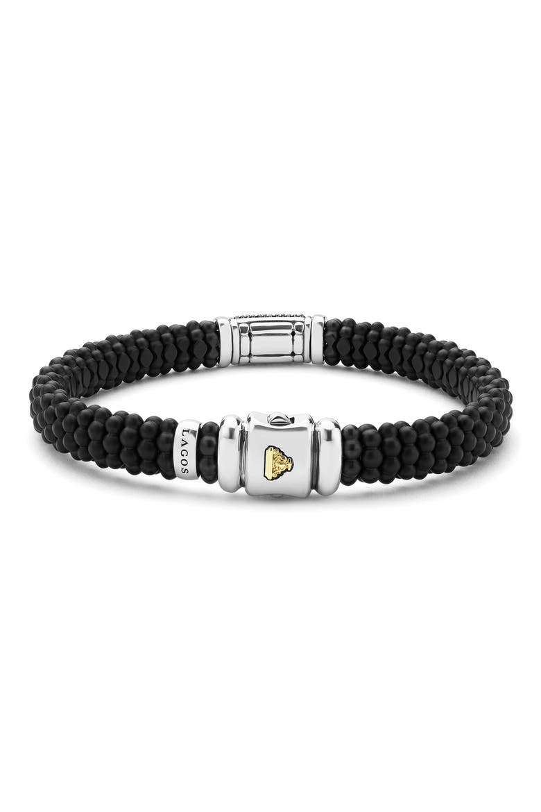 Men's Two-Tone Matte Black Ceramic Black Diamond Bracelet, Alternate, color, TWO TONE
